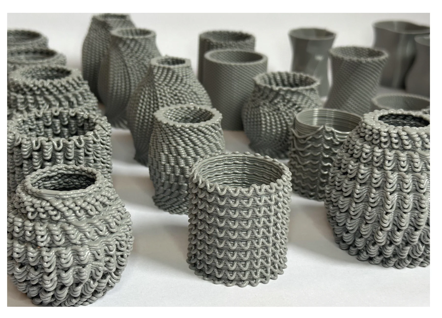 Computationally designed ceramic vessels with layered and perforated surfaces